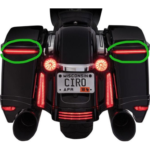 PartzBiz HD: 4421036-Ciro 40038 Bag Blades Saddlebag Accent Lights Red Indicator Harley Touring 97-13 PartzBiz HD: 4421036-Ciro 40038 Bag Blades Saddlebag Accent Lights Red Indicator Harley Touring 97-13