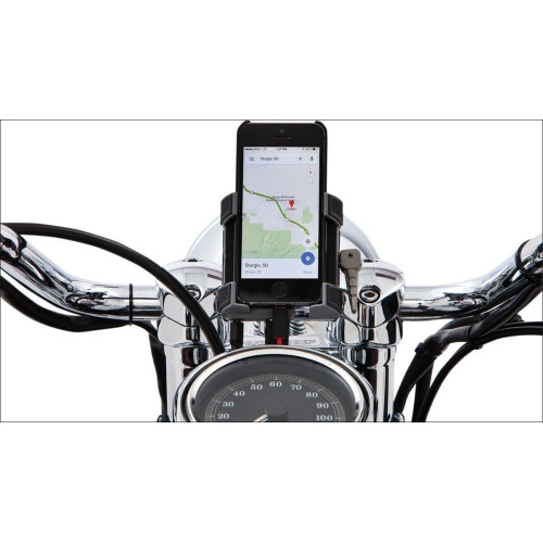 PartzBiz HD: 4421042-Ciro Black 7/8" and 1" Bar Mount Premium Smartphone/GPS Holder with Charger | 50213 PartzBiz HD: 4421042-Ciro Black 7/8" and 1" Bar Mount Premium Smartphone/GPS Holder with Charger | 50213