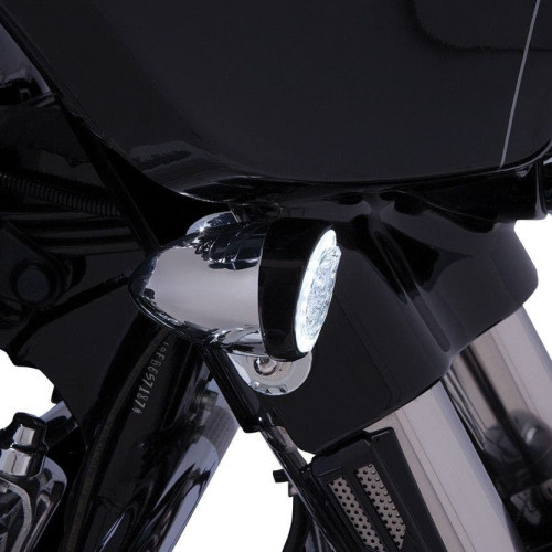 PartzBiz HD: 4421044-Ciro Black Bullet Style Fang LED Front Turn Signal Inserts Dual Function Harley | 45420 PartzBiz HD: 4421044-Ciro Black Bullet Style Fang LED Front Turn Signal Inserts Dual Function Harley | 45420
