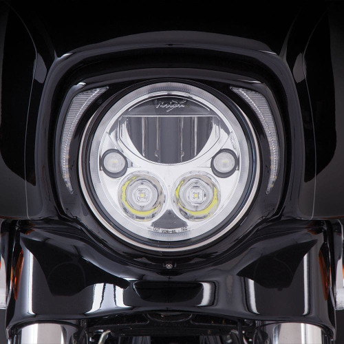 PartzBiz HD: 4421013-Ciro สีดำ LED Fang ฝาครอบไฟหน้าสำหรับ Harley Touring FLH/T 14-16 | 45201 PartzBiz HD: 4421013-Ciro สีดำ LED Fang ฝาครอบไฟหน้าสำหรับ Harley Touring FLH/T 14-16 | 45201