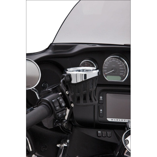 PartzBiz HD: 4421015-Ciro Black ที่วางเครื่องดื่มแบบ Perch Mount ด้านซ้ายหรือขวาสำหรับรุ่น Harley หรือ Metric | 50411 PartzBiz HD: 4421015-Ciro Black ที่วางเครื่องดื่มแบบ Perch Mount ด้านซ้ายหรือขวาสำหรับรุ่น Harley หรือ Metric | 50411