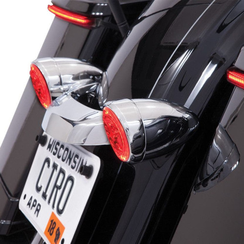 PartzBiz HD: 4420991-Ciro Chrome Bullet Style Fang LED สัญญาณไฟเลี้ยวด้านหลังแทรกฟังก์ชั่น Dual Harley | 45401 PartzBiz HD: 4420991-Ciro Chrome Bullet Style Fang LED สัญญาณไฟเลี้ยวด้านหลังแทรกฟังก์ชั่น Dual Harley | 45401