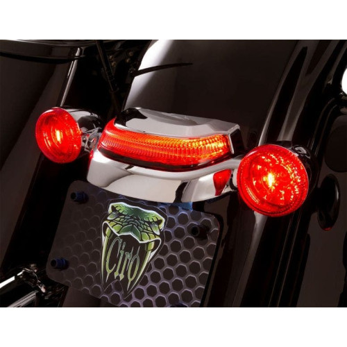 PartzBiz HD: 4420996-Ciro Chrome Crown Taillight Lightstrike Tech Chrome Smoke Harley Touring 14-Up PartzBiz HD: 4420996-Ciro Chrome Crown Taillight Lightstrike Tech Chrome Smoke Harley Touring 14-Up