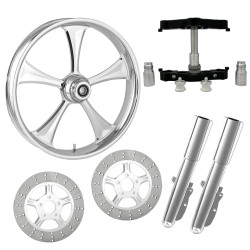 PartzBiz HD CLUTCH-DUAL-CHR-KIT-PCKG - Clutch Chrome 23" Wheel Tire Dual Rotors w/ Raked Triple Trees Lowers & Sliders | CLUTCH-DUAL-CHR-KIT-PCKG PartzBiz HD CLUTCH-DUAL-CHR-KIT-PCKG - Clutch Chrome 23" Wheel Tire Dual Rotors w/ Raked Triple Trees Lowers & Sliders | CLUTCH-DUAL-CHR-KIT-PCKG