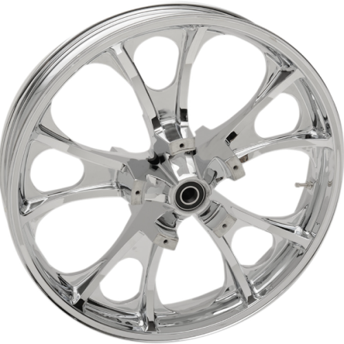 PartzBiz HD: 4420854-แพ็คเกจล้อและยาง Coastal Moto Chrome Largo Precision Cast 3D 21” สำหรับ Harley 00-23 | 3D-LGO213CHABST