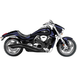 PartzBiz HD CBU-3221B - Cobra 3221B Black Speedster Swept 2 into 2 Exhaust System Boulevard M109R 16-14 2014-2016 Suzuki VZR1800 Boulevard M109R 082604