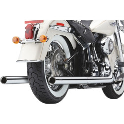 PartzBiz HD CBU-6985 - Cobra Softail Dual Chrome Exhaust w/ Billet Tips Harley Softail FX /FLST 07-11 | 6985 PartzBiz HD CBU-6985 - Cobra Softail Dual Chrome Exhaust w/ Billet Tips Harley Softail FX /FLST 07-11 | 6985