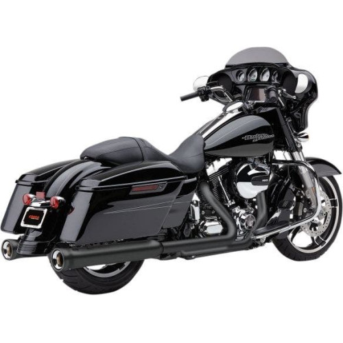 PartzBiz HD: 4420579-Cobra USA 6107RB Black 4" Neighbor Hater Slip On Mufflers Harley FLH/T 95-16 632431 1801-1026 18011026