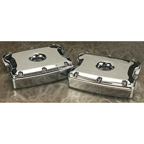 PartzBiz HD: 4420431-ชุดกล่อง Rocker Box Kit สองชิ้นหล่อขัดเงา Harley Twin Cam 99-Later PartzBiz HD: 4420431-ชุดกล่อง Rocker Box Kit สองชิ้นหล่อขัดเงา Harley Twin Cam 99-Later