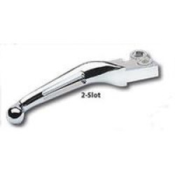 PartzBiz HD 647996 - Custom Chrome 2 Slot Chrome Ergonomic Hand Levers สำหรับ '07-'16 Harley Big Twin PartzBiz HD 647996 - Custom Chrome 2 Slot Chrome Ergonomic Hand Levers สำหรับ '07-'16 Harley Big Twin