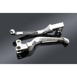 PartzBiz HD 23-202 - Custom Chrome 2 Slot Chrome Levers for Harley Davidson Models 1996-2006 (ex 04-up XL & 08-13 Touring) | 