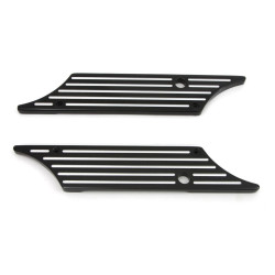 PartzBiz HD 688657 - Custom Chrome Black Saddlebag Latch Covers For Harley Baggers FLT FLH 93-13