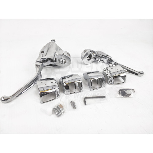 PartzBiz HD: 4420171-Chrome Dual Disc Handlebar Controls 11/16 Bore 96-06 Harley Road King XL Dyna