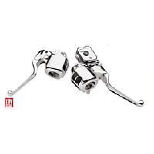 PartzBiz HD: 4420172-Custom Chrome Single Disc 9/16” แฮนด์ควบคุมสำหรับ Harley 96-06 | 23265