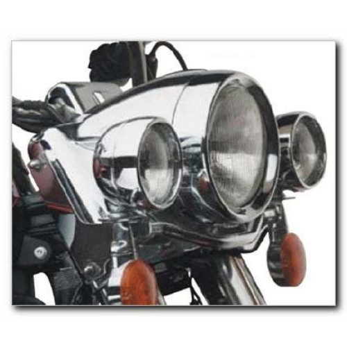 PartzBiz HD: 4420182-แหวนตัดแต่งไฟหน้า Chrome Frenched Chrome แบบกำหนดเอง 83-17 Harley พร้อมไฟหน้า 7”