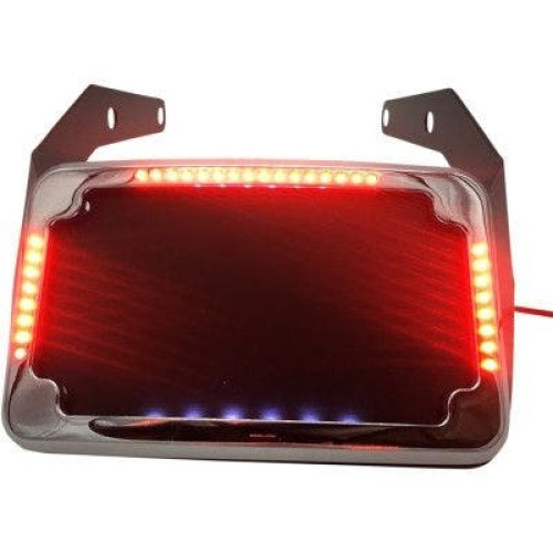 PartzBiz HD: 4419099-Cycle Visions CV4657 Curved License Plate Frame Mount w/ Light Harley FLSB 18-20