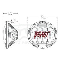 PartzBiz HD TR481240 - Cyron ABIG7-B6KC Chrome Beast LED ไฟหน้า 7 นิ้ว Harley & รุ่นเมตริก 481240 Touring Bagger Dresser PartzBiz HD TR481240 - Cyron ABIG7-B6KC Chrome Beast LED ไฟหน้า 7 นิ้ว Harley & รุ่นเมตริก 481240 Touring Bagger Dresser