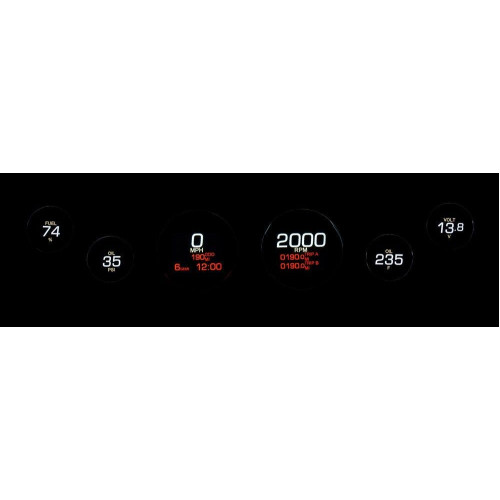 PartzBiz HD: 4419017-Dakota Digital Black MLX-8696-K Plug-In 6 LED Gauge Cluster Harley FLH/T 96-03 PartzBiz HD: 4419017-Dakota Digital Black MLX-8696-K Plug-In 6 LED Gauge Cluster Harley FLH/T 96-03