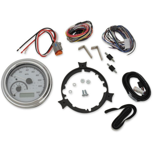 PartzBiz HD: 4418934-Dakota Digital สีขาว/สีเทา & Chrome MVX Analog Gauge Speedo Tach Harley 96-03 | MVX-2002-WG-C PartzBiz HD: 4418934-Dakota Digital สีขาว/สีเทา & Chrome MVX Analog Gauge Speedo Tach Harley 96-03 | MVX-2002-WG-C