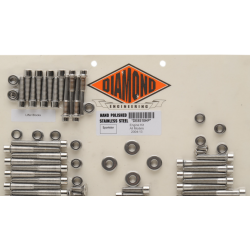 PartzBiz HD DS24010267 - ชุดน็อตเครื่องยนต์สแตนเลสขัดเงา Diamond Engineering OEM Sportster 04-15 | DE8510P