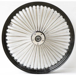 PartzBiz HD MS-21580938-RH-B - DNA Black Rim & Hub Front Mammoth 52 Spoke 21x3.50 Wheel 00 - 07 FLH/T Dual Disc Only