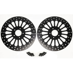 PartzBiz HD M-RT-2100Z x 2 \ EP-BLK-ROTOR-FT x2 a - DNA Black Super Spoke Dual Front 11.5 Disc Rotor Harley Touring FLH/T PartzBiz HD M-RT-2100Z x 2 \ EP-BLK-ROTOR-FT x2 a - DNA Black Super Spoke Dual Front 11.5 Disc Rotor Harley Touring FLH/T