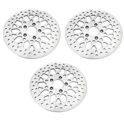 PartzBiz HD M-RT-2160 (x2) / M-RT-2162 EP-13274 X2 & EP-13330 - DNA High Polished Mesh Dual Front & Rear 11.5 Disc Rotors Harley Touring 00-07 | M-RT-2162 PartzBiz HD M-RT-2160 (x2) / M-RT-2162 EP-13274 X2 & EP-13330 - DNA High Polished Mesh Dual Front & Rear 11.5 Disc Rotors Harley Touring 00-07 | M-RT-2162