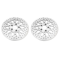PartzBiz HD M-RT-2160 / M-RT-2162 / EP-13330 / EP-13274 - DNA High Polished Mesh Single Front & Rear 11.5 Disc Rotors Harley Softail Dyna XL | M-RT-2162 PartzBiz HD M-RT-2160 / M-RT-2162 / EP-13330 / EP-13274 - DNA High Polished Mesh Single Front & Rear 11.5 Disc Rotors Harley Softail Dyna XL | M-RT-2162