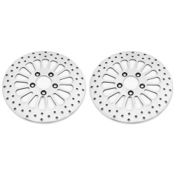 PartzBiz HD M-RT-2100 x2 / M-RT-2102 / EP-13274 x2 / EP-13330 - DNA Polished Super Spoke Dual Front & Rear 11.5 Disc Rotors Harley Touring 00-07 | M-RT-2100 PartzBiz HD M-RT-2100 x2 / M-RT-2102 / EP-13274 x2 / EP-13330 - DNA Polished Super Spoke Dual Front & Rear 11.5 Disc Rotors Harley Touring 00-07 | M-RT-2100
