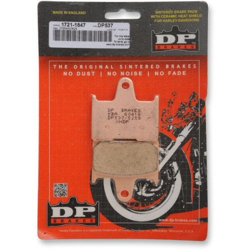 PartzBiz HD: 4418459-DP เบรคผ้าเบรคโลหะเผาด้านหน้า DP537 Harley Sportster 14-20 PartzBiz HD: 4418459-DP เบรคผ้าเบรคโลหะเผาด้านหน้า DP537 Harley Sportster 14-20