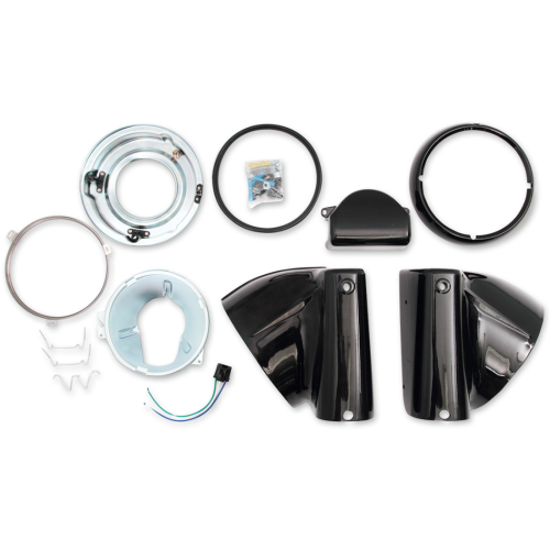 PartzBiz HD: 4418340-Drag 2001-1482 Black Nacelle Headlight Cowl Kit 01-17 Harley Softail FLST 2001-1482 20011482 PartzBiz HD: 4418340-Drag 2001-1482 Black Nacelle Headlight Cowl Kit 01-17 Harley Softail FLST 2001-1482 20011482