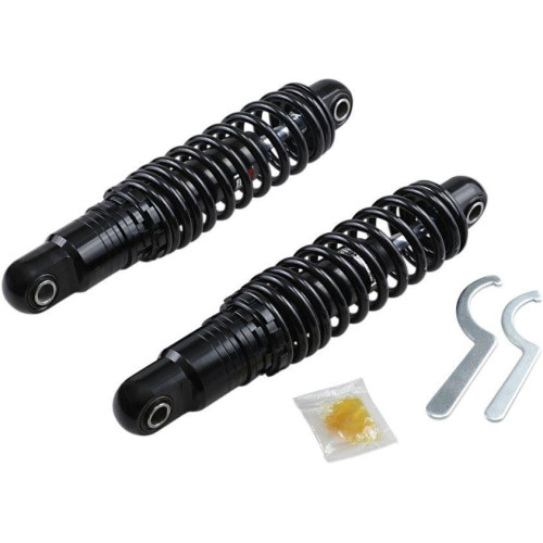 PartzBiz HD: 4418302-Drag Black 12” โช้คปรับระดับสูง-ต่ำระดับพรีเมียมสำหรับ Harley 99-17