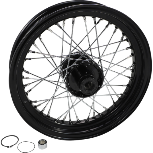 PartzBiz HD: 4418313-Drag Black 16 x 3 40 Spoke ล้อหน้าดิสก์เดี่ยวไม่มี ABS Harley Softail 86-99 PartzBiz HD: 4418313-Drag Black 16 x 3 40 Spoke ล้อหน้าดิสก์เดี่ยวไม่มี ABS Harley Softail 86-99
