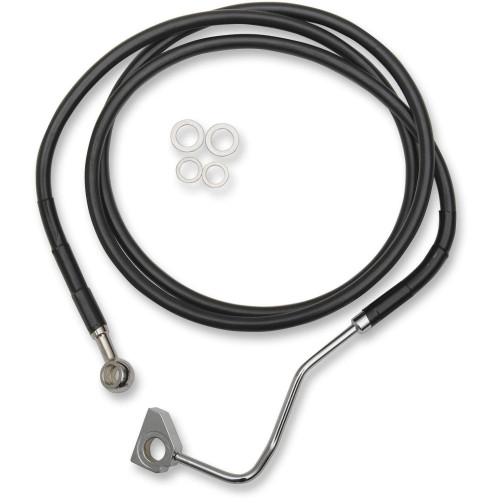PartzBiz HD: 4418169-Drag Black Vinyl Extended Length Front Brake Line Harley 14-15 W/ABS Plus 8 - 1741-3998