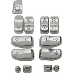 PartzBiz HD DS06100807 - Drag Chrome 12 ชิ้นชุดสวิตช์ควบคุมแฮนด์บาร์พร้อมทริกเกอร์ Harley 14-15 | ลากพิเศษ PartzBiz HD DS06100807 - Drag Chrome 12 ชิ้นชุดสวิตช์ควบคุมแฮนด์บาร์พร้อมทริกเกอร์ Harley 14-15 | ลากพิเศษ