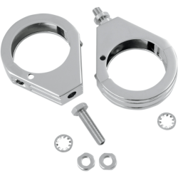 PartzBiz HD DS20400461 - ลาก Chrome 49mm Smooth Fork Turn Signal Clamp Mounts Harley และเมตริกแบบกำหนดเอง PartzBiz HD DS20400461 - ลาก Chrome 49mm Smooth Fork Turn Signal Clamp Mounts Harley และเมตริกแบบกำหนดเอง