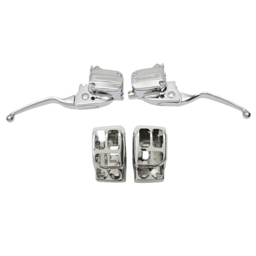 PartzBiz HD: 4418109-Drag Chrome Hand Control Kit w/ Switch Housings 17-18 Harley FLHT/X M8 0610-1952 / 0616-0231 PartzBiz HD: 4418109-Drag Chrome Hand Control Kit w/ Switch Housings 17-18 Harley FLHT/X M8 0610-1952 / 0616-0231