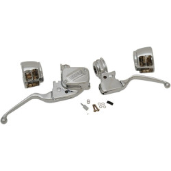 PartzBiz HD DS06101679 - Drag Specialties H07-0795 Chrome Handlebar Control Kit w/ Mechanical Clutch 15-17 Harley FXSB FLS FLST 2018 Softail 0610-1679 06101679