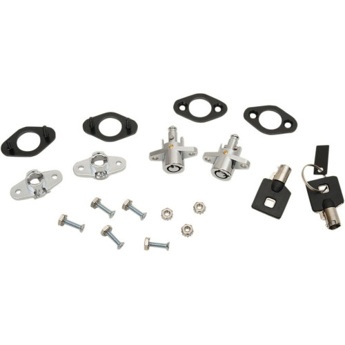 PartzBiz HD: 4418057-Drag Chrome Universal Saddlebag Double Lock Kit for Soft-Side Leather Saddlebags PartzBiz HD: 4418057-Drag Chrome Universal Saddlebag Double Lock Kit for Soft-Side Leather Saddlebags