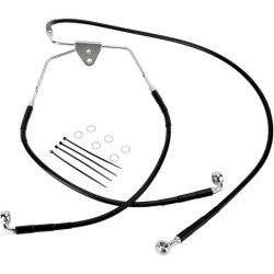 PartzBiz HD DS17412518 - Drag Front Extended +8 Black Vinyl Brake Line for Harley 96-07 FLHT/FLHX | 1741-2518 PartzBiz HD DS17412518 - Drag Front Extended +8 Black Vinyl Brake Line for Harley 96-07 FLHT/FLHX | 1741-2518