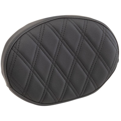 PartzBiz HD: 4417892-Drag Oval Sissy Bar Pad สีดำ Double Diamond Vinyl Harley & Custom 0822-0446