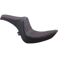 PartzBiz HD DS08021440 - Drag Predator III 2-Up Double Diamond Vinyl Seat Red Stitch Harley Softail 06-17 PartzBiz HD DS08021440 - Drag Predator III 2-Up Double Diamond Vinyl Seat Red Stitch Harley Softail 06-17