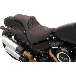 PartzBiz HD DS08021074 - Drag Specialties Predator III Double Diamond Red Thread Stitch 2-Up Two-Up Motorcycle Seat 18-23 Harley Davidson Softail Fat Bob FXFB 0802-1074 08021074 PartzBiz HD DS08021074 - Drag Specialties Predator III Double Diamond Red Thread Stitch 2-Up Two-Up Motorcycle Seat 18-23 Harley Davidson Softail Fat Bob FXFB 0802-1074 08021074