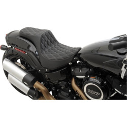 PartzBiz HD DS08021073 - Drag Specialties Predator III Double Diamond Silver Thread Stitch 2-Up Two-Up Motorcycle Seat 18-23 Harley Davidson Softail Fat Bob FXFB 0802-1073 08021073 PartzBiz HD DS08021073 - Drag Specialties Predator III Double Diamond Silver Thread Stitch 2-Up Two-Up Motorcycle Seat 18-23 Harley Davidson Softail Fat Bob FXFB 0802-1073 08021073