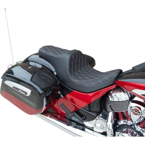 PartzBiz HD: 4417836-Drag Predator III ตำแหน่งไปข้างหน้า เบาะนั่ง 2 ตัว สีเงิน Double Diamond Indian 14-Up
