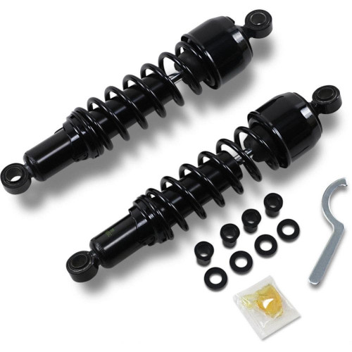 PartzBiz HD: 4417850-Drag Premium Low Profile Black 10.5" Adjustable Rear Spring Shocks XL | 1310-1189 PartzBiz HD: 4417850-Drag Premium Low Profile Black 10.5" Adjustable Rear Spring Shocks XL | 1310-1189