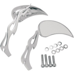 PartzBiz HD DS06400116 - Drag Specialties 0640-0116 กระจกแฮนด์ Chrome Flame Teardrop คู่ Harley PartzBiz HD DS06400116 - Drag Specialties 0640-0116 กระจกแฮนด์ Chrome Flame Teardrop คู่ Harley