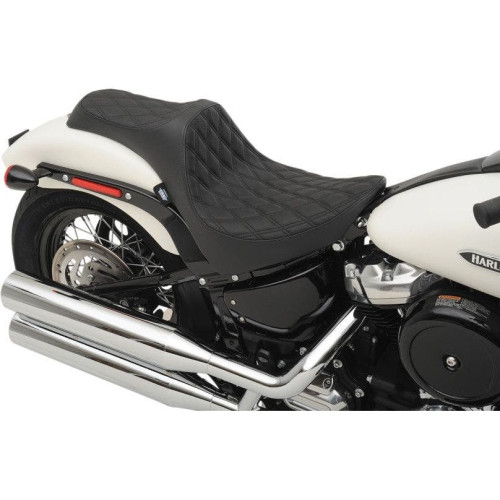PartzBiz HD: 4417705-Drag Specialties 0802-1145 Black Double Diamond Predator 3 Seat 18-23 Harley-Davidson FL Softail Heritage classic Slim Deluxe Bike Saddle อัพเกรดเปลี่ยน