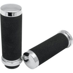 PartzBiz HD DS06300591 - Drag Specialties Black Foam Sundance Hand Grips for Harley Throttle by Wire | 0630-0591