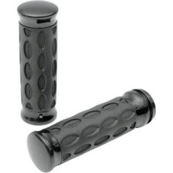 PartzBiz HD DS06300774 - Drag Specialties Black Rubber Hand Grips for Harley Cable Throttle | 0630-0774